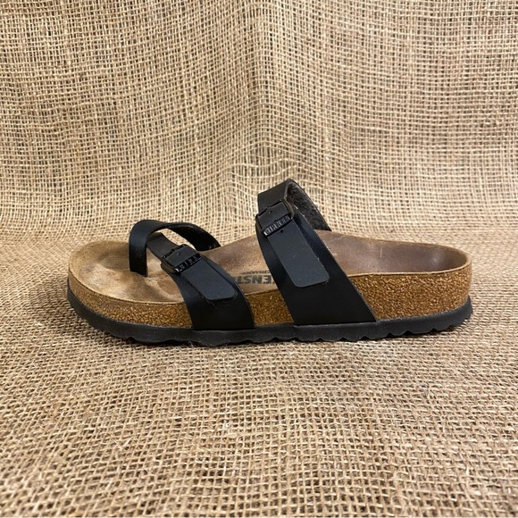 🛑SOLD🛑  Birkenstock Sandals Flats Mayari Slip On Leather Buckle Black Birks  5 - Picture 6 of 12